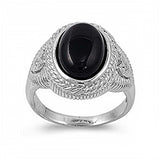 Sterling Silver Black Onyx Cubic Zirconia Stone RingAnd Face Height 19mmAnd Band Width 2mm