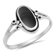 Load image into Gallery viewer, Sterling Silver Black Onyx Stone Ring