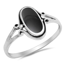 Load image into Gallery viewer, Sterling Silver Black Onyx Stone Ring