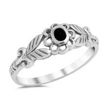 Load image into Gallery viewer, Sterling Silver With Black Onyx Cubic Zirconia Stone Ring, Face Height 7mm