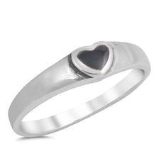 Load image into Gallery viewer, Sterling Silver With Black Onyx Cubic Zirconia Stone RingAnd Face Height 5mm