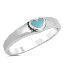 Load image into Gallery viewer, Sterling Silver With Stabilized Turquoise Cubic Zirconia Stone RingAnd Face Height 5mm
