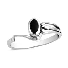 Load image into Gallery viewer, Sterling Silver With Black Onyx Cubic Zirconia Stone RingAnd Face Height 8mm