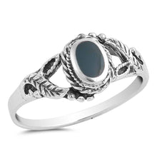 Load image into Gallery viewer, Sterling Silver With Black Onyx Cubic Zirconia Stone RingAnd Face Height 10mm