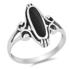 Load image into Gallery viewer, Sterling Silver With Black Onyx Cubic Zirconia Stone RingAnd Face Height 18mm