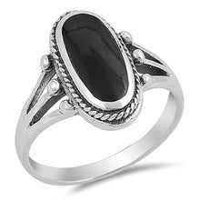 Load image into Gallery viewer, Sterling Silver With Black Onyx Cubic Zirconia Stone RingAnd Face Height 17mm