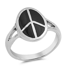 Load image into Gallery viewer, Sterling Silver Black Onyx Cubic Zirconia Stone RingAnd Face Height 15mm