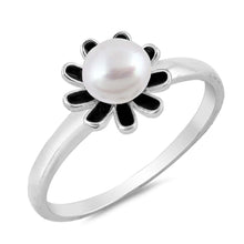 Load image into Gallery viewer, Sterling Silver With Freshwater Pearl Cubic Zirconia Stone RingAnd Face Height 9mm