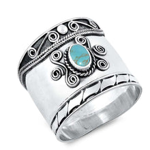 Load image into Gallery viewer, Sterling Silver Stabilized Turquoise Stone Ring