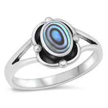 Load image into Gallery viewer, Sterling Silver Oxidized Abalone Ring