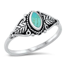 Load image into Gallery viewer, Sterling Silver Genuine Turquoise Stone Ring