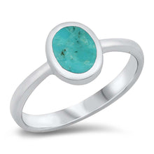 Load image into Gallery viewer, Sterling Silver Simulated Turquoise Stone Ring