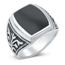 Load image into Gallery viewer, Sterling Silver Black Onyx Stone Ring