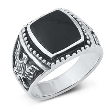 Load image into Gallery viewer, Sterling Silver Black Onyx Stone Ring