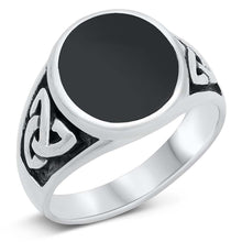 Load image into Gallery viewer, Sterling Silver 15mm Black Onyx Stone Ring
