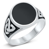 Sterling Silver 15mm Black Onyx Stone Ring
