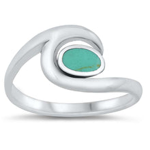 Load image into Gallery viewer, Sterling Silver Simulated Turquoise Stone Ring