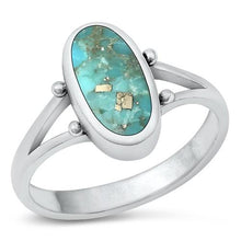Load image into Gallery viewer, Sterling Silver Genuine Turquoise Stone Ring