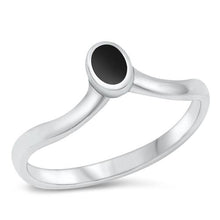 Load image into Gallery viewer, Sterling Silver Black Agate Ring-5.7mm