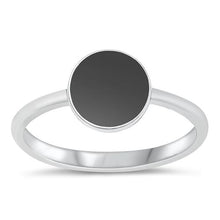 Load image into Gallery viewer, Sterling Silver Black Agate Stone Ring