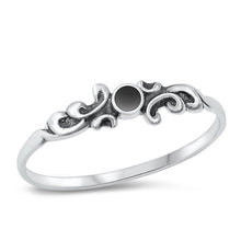 Load image into Gallery viewer, Sterling Silver Round Celtic Black Agate Stone Ring