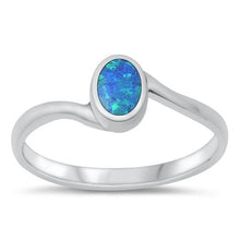 Load image into Gallery viewer, Sterling Silver Blue Lab Opal Ring