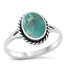 Load image into Gallery viewer, Sterling Silver Genuine Turquoise Ring-12.4mm
