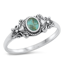 Load image into Gallery viewer, Sterling Silver Genuine Turquoise Stone Ring