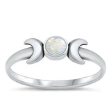 Sterling Silver Oxidized Moon Stone Ring