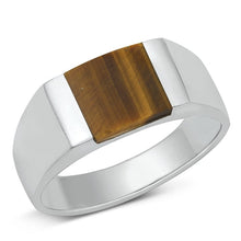 Load image into Gallery viewer, Sterling Silver Tiger Eye Square Block Ring
