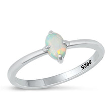 Load image into Gallery viewer, Sterling Silver Oxidized White Lab Opal Ring-7.1mm