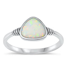 Load image into Gallery viewer, Sterling Silver Oxidized White Lab Opal Ring-8.7mm