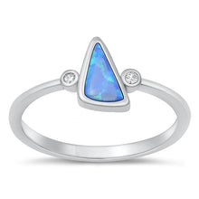 Load image into Gallery viewer, Sterling Silver Rhodium Plated Blue Lab Opal Ring-9.1mm