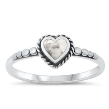 Load image into Gallery viewer, Sterling Silver Oxidized White Buffalo Turquoise Ring-7.2mm