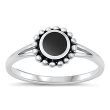 Load image into Gallery viewer, Sterling Silver Oxidized Black Agate Ring-8.6mm