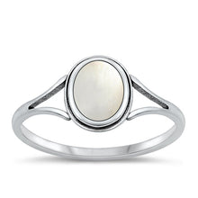 Load image into Gallery viewer, Sterling Silver Oxidized Mother Of Pearl Ring-10mm