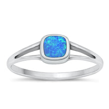 Load image into Gallery viewer, Sterling Silver Oxidized Blue Lab Opal Ring-6mm