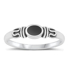 Load image into Gallery viewer, Sterling Silver Oxidized Black Agate Ring-5.2mm