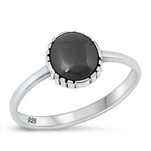 Load image into Gallery viewer, Sterling Silver Oxidized Black Agate Ring-9.2mm