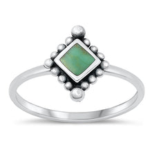 Load image into Gallery viewer, Sterling Silver Oxidized Turquoise Ring-11.8mm