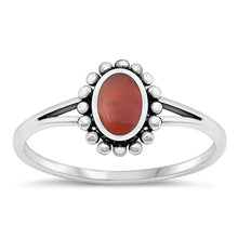 Load image into Gallery viewer, Sterling Silver Oxidized Red Agate Ring-9.8mm
