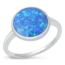 Load image into Gallery viewer, Sterling Silver Oxidized Blue Lab Opal Ring-13.5mm