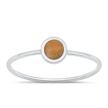 Load image into Gallery viewer, Sterling Silver Polished Tiger Eye Round Ring
