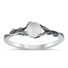 Load image into Gallery viewer, Sterling Silver Oxidized Moonstone Ring-5.8mm