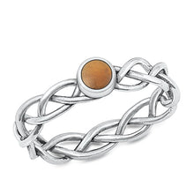 Load image into Gallery viewer, Sterling Silver Oxidized Tiger Eye Ring-4.2mm