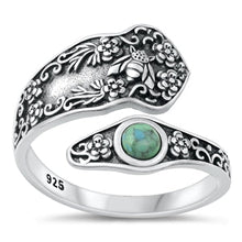 Load image into Gallery viewer, Sterling Silver Oxidized Genuine Turquoise Nature Ring