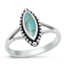 Load image into Gallery viewer, Sterling Silver Oxidized Genuine Turquoise Ring-15.8mm