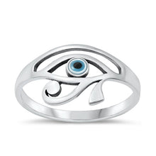 Load image into Gallery viewer, Sterling Silver Oxidized Mother of Pearl Eye of Horus Ring