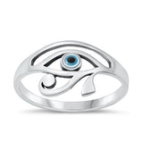 Sterling Silver Oxidized Mother of Pearl Eye of Horus Ring