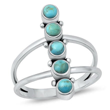 Load image into Gallery viewer, Sterling Silver Oxidized Genuine Turquoise Stone Ring Face Height-27.2mm